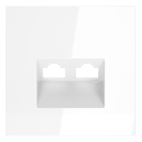 Накладка для розетки компьютерной двойной RJ45+RJ45 кат.6, S70 (белый глянцевый)
