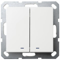 Jasmart G Белый глянцевый Выключатель 2-кл с подсветкой 10A 250V~