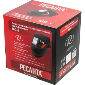 Маска сварочная МС-1 (без регулир. чувств. и задержки времени; задержка откр. 0.25/0.45с; сенсор чувств. пост.; светофильтр ТСК 3201) Ресанта 65/13