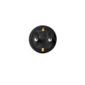 Вилка прямая с заземлением влагозащищенная 2P+PE 230V 16А IP44, черная, каучук DYNEL