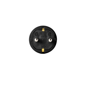 Вилка прямая с заземлением влагозащищенная 2P+PE 230V 16А IP44, черная, каучук DYNEL