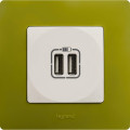 Розетка USB 2-м СП 2мод. Etika 240В/5В 2400мА механизм бел. Leg 672294