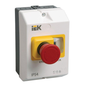 Оболочка защитная с кноп. СТОП IP54 IEK DMS11D-PC55