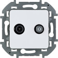 Розетка телевизионная-спутниковая Legrand Inspiria для скрытого монтажа, для схемы звезда, 1.5 дБ 4-2400 МГц / 2 дБ 4-2400 МГц, поддержка обратного питания для активных антенн до 500мА, цвет Белый