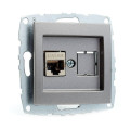 Розетка компьютерная Rj45 Cat6 Mono Electric Despina/ Larissa антрацит 500-002405-125