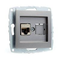 Розетка компьютерная Rj45 Cat6 Mono Electric Despina/ Larissa антрацит 500-002405-125