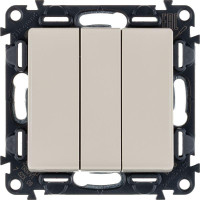Механизм выключателя 3-кл. СП Valena Life 10А IP20 250В 10AX с лиц. панелью винт. зажимы сл. кость Leg 752503