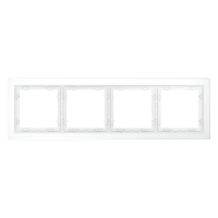 Рамка стеклянная VOLTUM S70 на 4 поста, (белый,матовый,стекло)