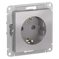 ATLASDESIGN РОЗЕТКА с заземлением со шторками, 16А, механизм, АЛЮМИНИЙ ATN000345