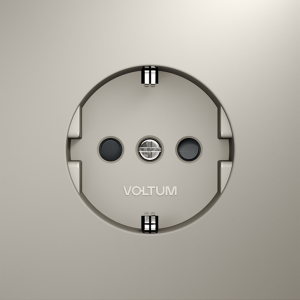 Розетка встраиваемая VOLTUM S70 с заземлением и защитными шторками, 16А, (кашемир)