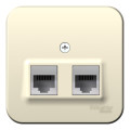 BLANCA О/У РОЗЕТКА двойная: комп.RJ45, кат.5E + телеф. RJ11, ИЗОЛ.ПЛ., МОЛОЧНЫЙ BLNIA045112