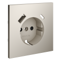 Накладка для розетки с заземлением и защитными шторками, с USB A+C, S70 (кашемир)