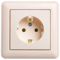 Розетка 1-м СП W59 16А IP20 с заземл. без защ. шторок сл. кость SE RS16-154-28
