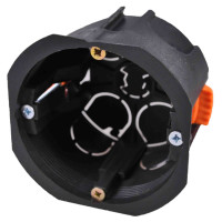 Коробка установочная для полых стен d68х47 (для ЭУИ евр. пр) с крепл. пласт. лапками IP20 PE