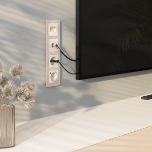 W1191113/ Накладка для двойной розетки Еthernet RJ-45 (перламутровый рифленый)