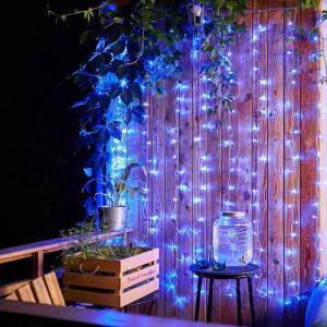 Гирлянда светодиодная Светодиодный Дождь 2.5х2м 300LED син. 16Вт 230В IP20 свечение с динамикой провод прозр. Neon-Night 235-053