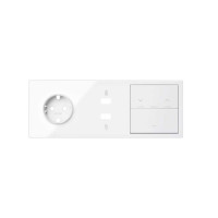 Simon 100 Белый глянец Кит 3 поста, фронт. Накладка на 1 розетку Schuko + 1 з/у 2xUSB + 1 клавиша выключателя + 1 клавиша жалюзи