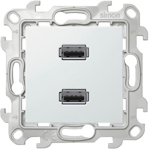 Розетка 2хUSB Simon SIMON 24 HARMONIE, скрытый монтаж, белый, 2411090-030