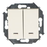 Выключатель 2-кл. СП Simon 15 16А IP20 с подсветкой винтов. зажим механизм сл. кость Simon 1591392-031