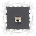 Розетка компьютерная СП Simon 24 RJ45 кат.5E UTP IP20 механизм графит Simon 2410598-038