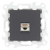 Розетка компьютерная СП Simon 24 RJ45 кат.5E UTP IP20 механизм графит Simon 2410598-038