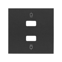 Simon 100 Черный матовый Накладка розетки 2xUSB