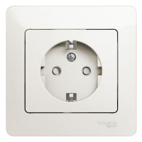 GLOSSA РОЗЕТКА с заземлением со шторками, 16А, в сборе, ПЕРЛАМУТР GSL000644