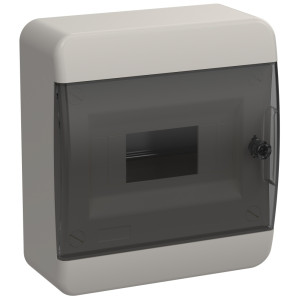 Корпус ЩРН-П-8 TEKFOR IP41 черн. прозр. дверь пластик. IEK TF5-KP12-N-08-41-K01-K03
