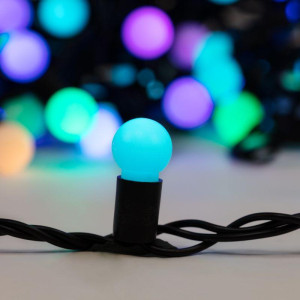 Гирлянда светодиодная Мультишарики 10м d17.5мм 100LED RGB 16Вт 220-240В IP65 провод ПВХ черн. (нужен шнур питания 303-500) Neon-Night 303-509-2
