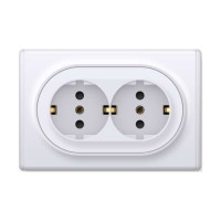 Розетка 2-м СП Florence 16А IP20 с заземл. винт. клеммы бел. 1E10401300 OneKeyElectro 2172767