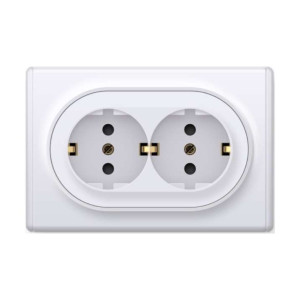 Розетка 2-м СП Florence 16А IP20 с заземл. винт. клеммы бел. 1E10401300 OneKeyElectro 2172767