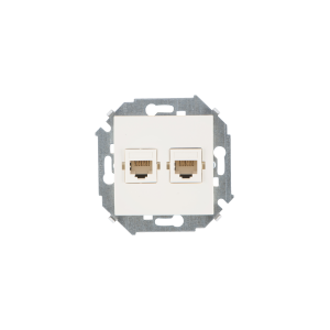 Розетка компьютерная 2xRJ45 Simon SIMON 15, скрытый монтаж, слоновая кость, 1591593-031