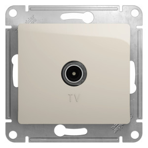 GLOSSA TV РОЗЕТКА проходная 4дБ, механизм, МОЛОЧНЫЙ GSL000992