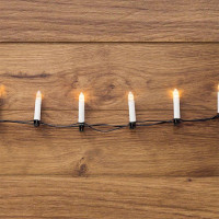 Гирлянда светодиодная Свечи 10м 50LED тепл. бел. 4Вт 220-240В IP20 провод ПВХ темн. зел. Neon-Night 303-085