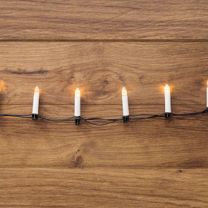 Гирлянда светодиодная Свечи 10м 50LED тепл. бел. 4Вт 220-240В IP20 провод ПВХ темн. зел. Neon-Night 303-085