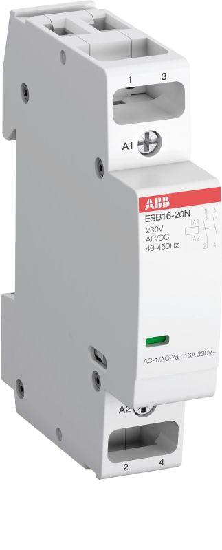 Контактор ESB16-20N-06 модульный (16А АС-1 2НО) катушка 230В AC/DC ABB 1SBE111111R0620