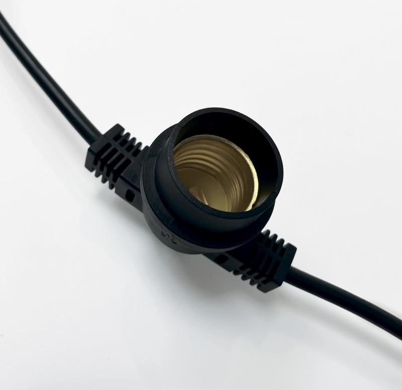 Гирлянда уличная Белт-лайт PBL-S20/L06+1.5 Black E27 IP65 (6м/20ламп/1.5м шнур) соединение в линию max750Вт (лампы в комплект не входят) JazzWay 5040540A