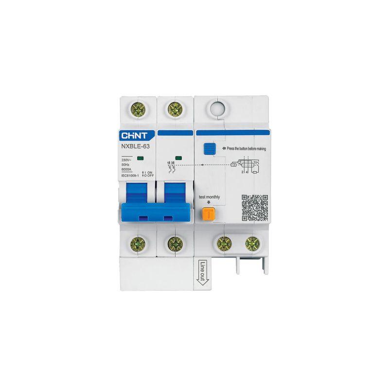 Выключатель автоматический дифференциального тока 2п D 40А 30мА тип AC 6кА NXBLE-63 (R) CHINT 982539
