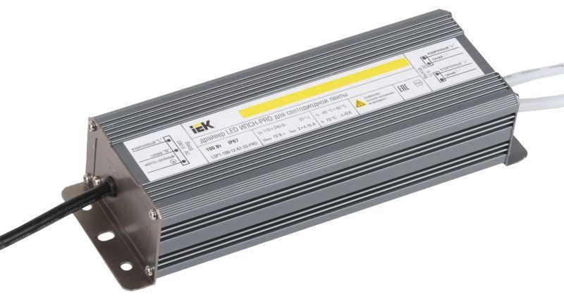 Драйвер LED ИПСН-PRO 5050 100Вт 12В блок-шнуры IP67 IEK LSP1-100-12-67-33-PRO