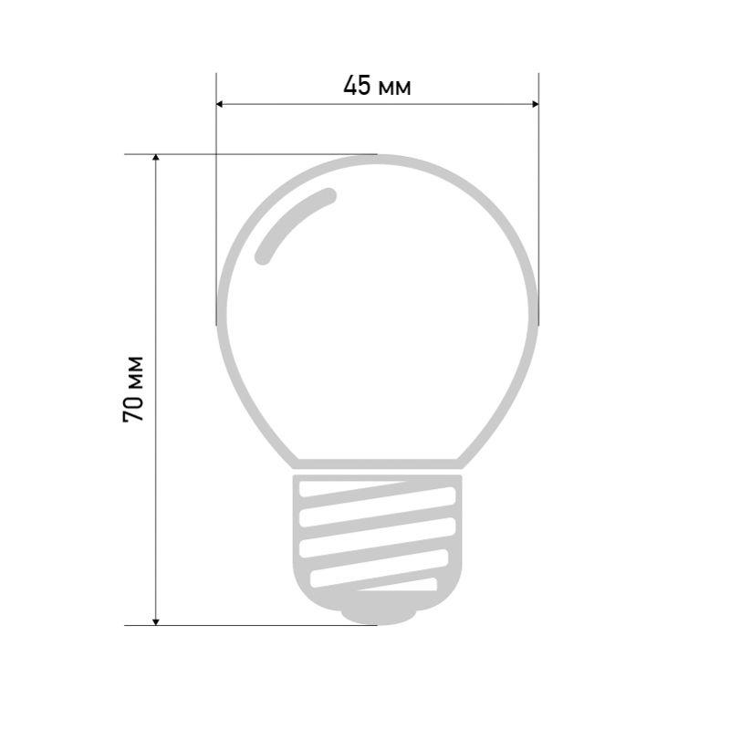 Лампа светодиодная 1Вт шар d45 5LED красн. E27 Neon-Night 405-112